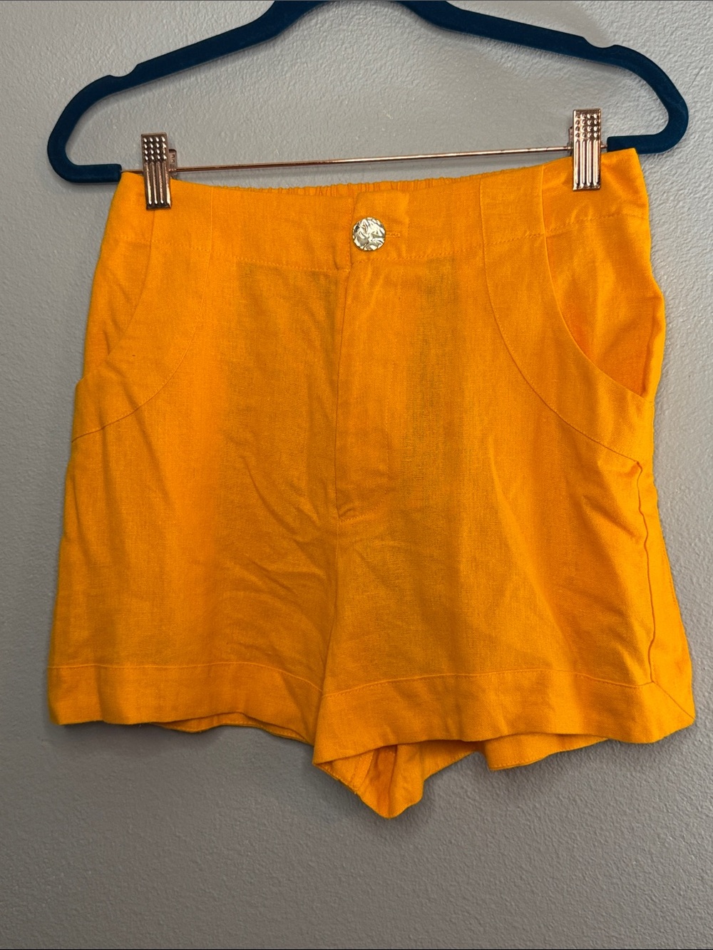 House Of Harlow 1960 Orange Women's Linen Blend Shorts, Size Small